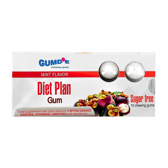 Жевательная резинка со вкусом мяты Chewing Gums Diet Plan Gumd`E (без сахара), 10 шт.