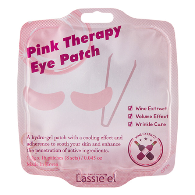 Патчи для глаз гидрогелевые Lassie`El Pink Therapy с экстрактом вина