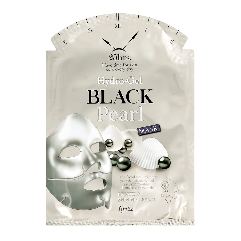 Гидрогелевая маска для лица с экстрактом черного жемчуга Black Pearl 25hrs, Esfolio