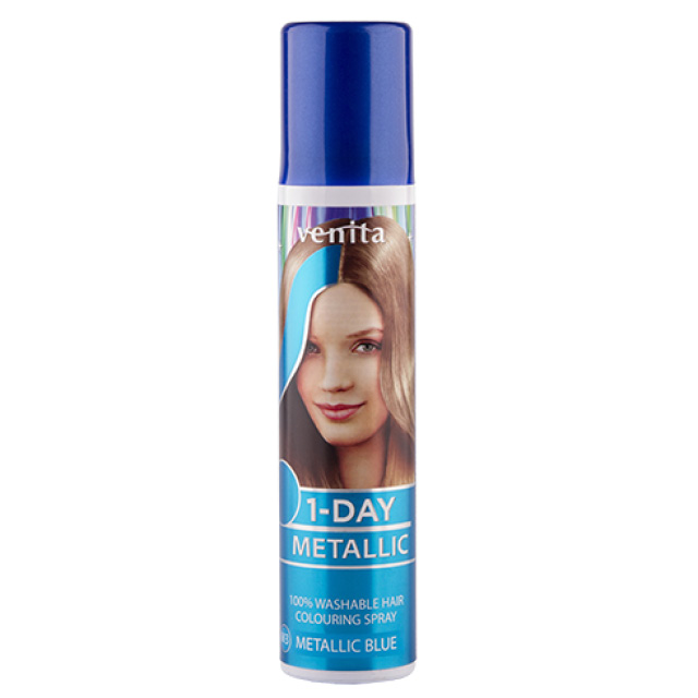 Спрей для волос оттеночный Venita 1-Day Metallic тон Metallic Blue (голубой металлик)