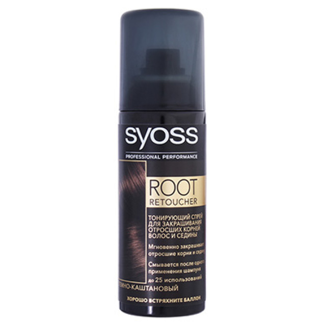 Спрей для волос тонирующий Syoss Root Retoucher тон темно-каштановый