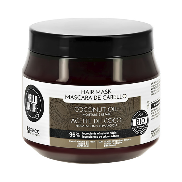 Маска для волос Hello Nature Coconut Oil с кокосовым маслом (увлажнение и восстановление)