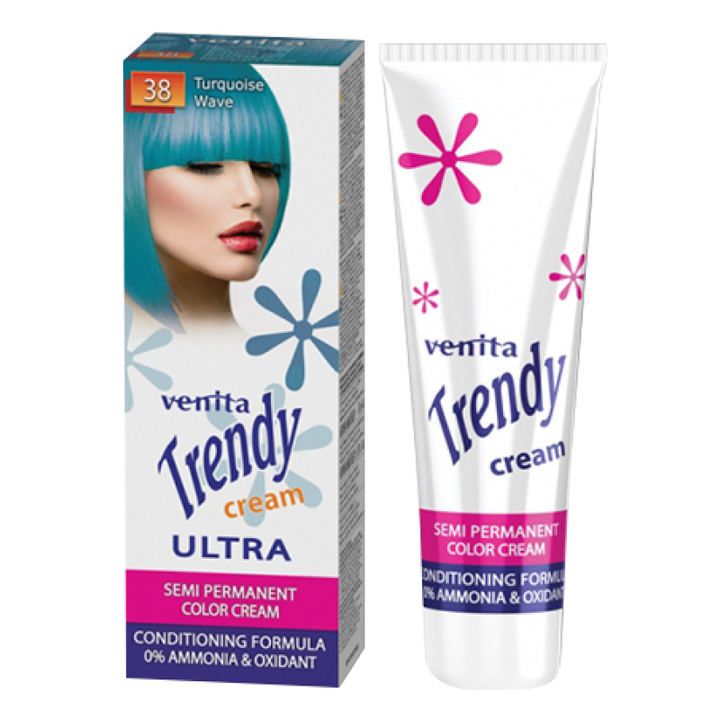 Крем-краска для волос Venita Ultra тон 38 Бирюзовая волна (тонирующая)
