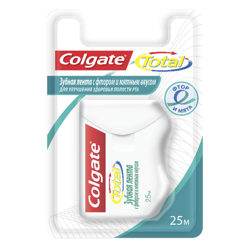 Лента зубная Colgate Total с фтором (мятный вкус)