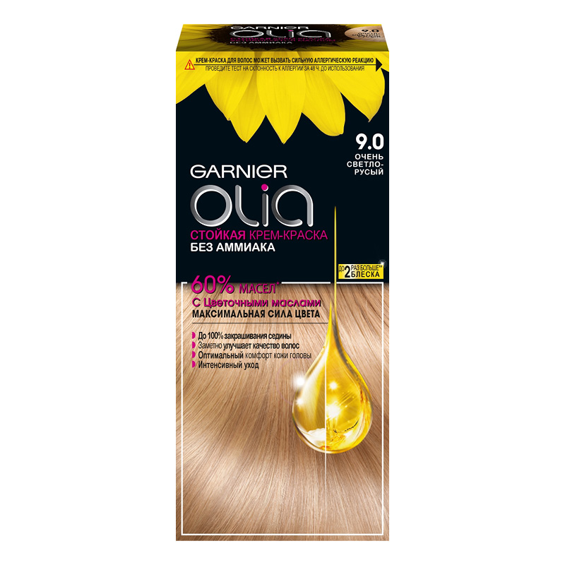 Краска для волос Olia, тон 9.0 (очень светло-русый), Garnier