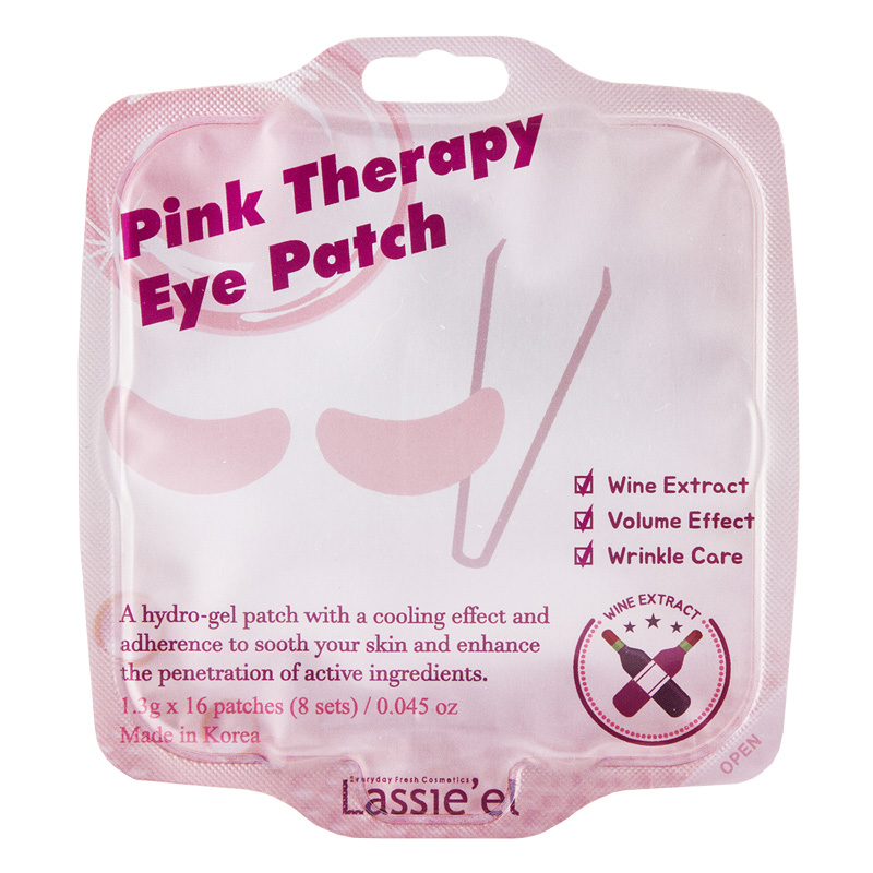 Патчи для глаз гидрогелевые Lassie`El Pink Therapy с экстрактом вина (против морщин)