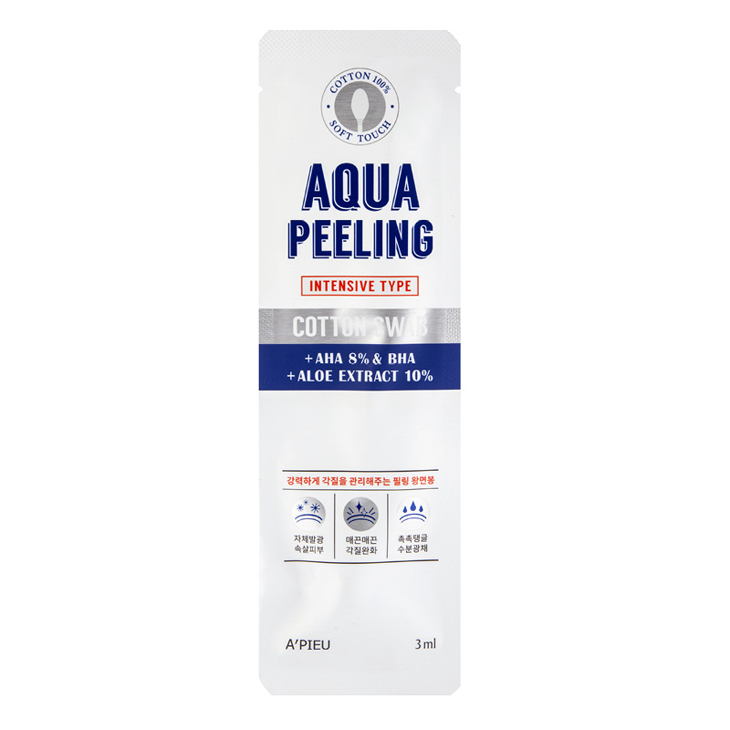 Ватная палочка для пилинга A`Pieu Aqua Peeling c AHA и BHA-кислотами и экстрактом алоэ (интенсивного действия)