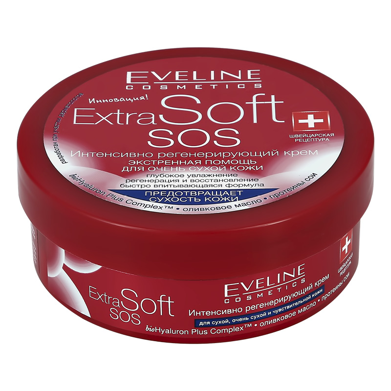 Крем для лица и тела Eveline Extra Soft SOS интенсивно регенерирующий для очень сухой кожи