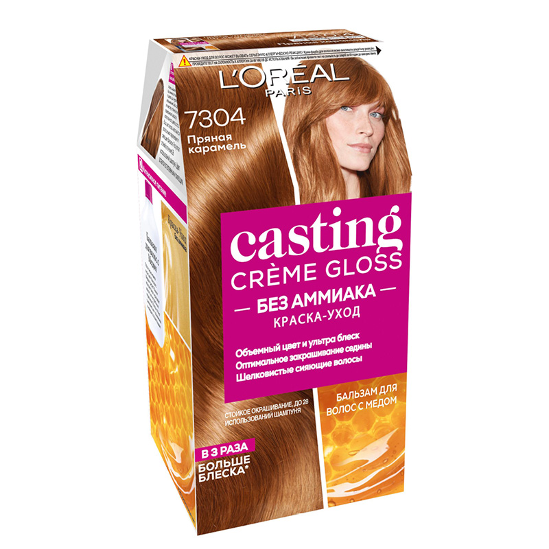 Крем-краска для волос L’Oreal Casting Creme Gloss тон 7304 (Пряная карамель)
