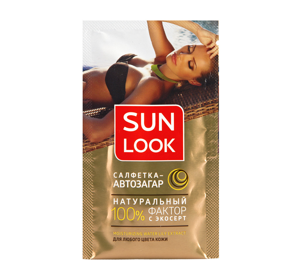 Салфетка-автозагар для лица и тела Sun Look для любого цвета кожи