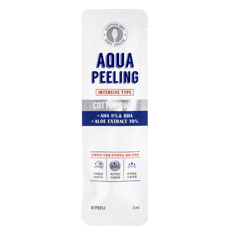 Ватная палочка для пилинга A`Pieu Aqua Peeling c 8% AHA и BHA-кислотами и экстрактом алоэ вера (интенсивного действия)