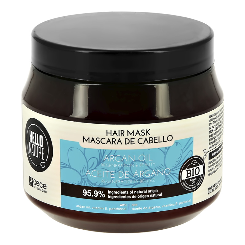 Маска для волос Hello Nature Argan Oil с аргановым маслом (восстановление)