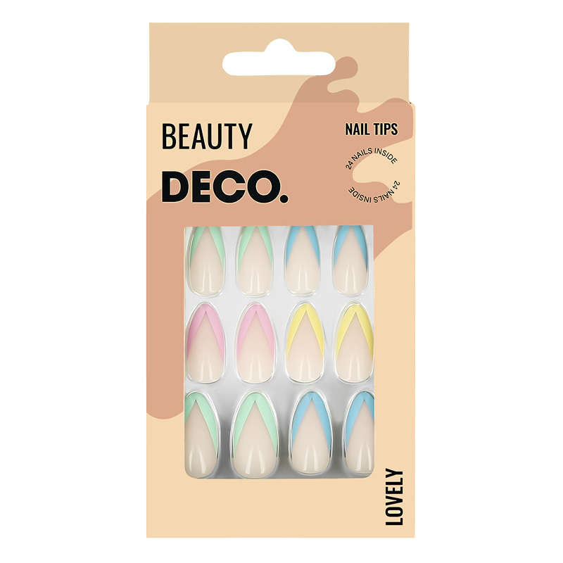 Набор накладных ногтей DECO. Lovely Bright Mood (24 шт + клеевые стикеры 24 шт)