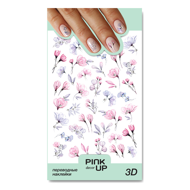 Наклейки для ногтей Pink Up Decor 3D переводные тон 864