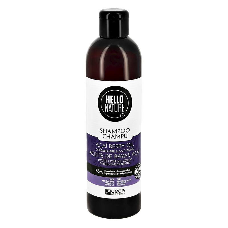 Шампунь для волос Hello Nature Acai Berry Oil с маслом ягод асаи (для окрашенных волос)