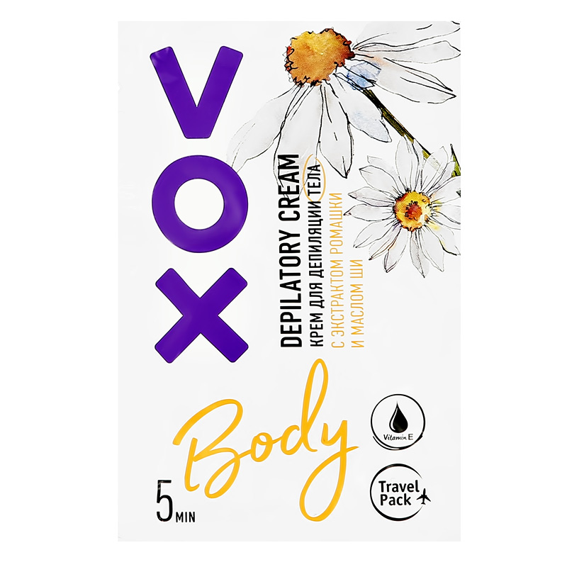 Крем для депиляции тела VOX с экстрактом ромашки и маслом ши