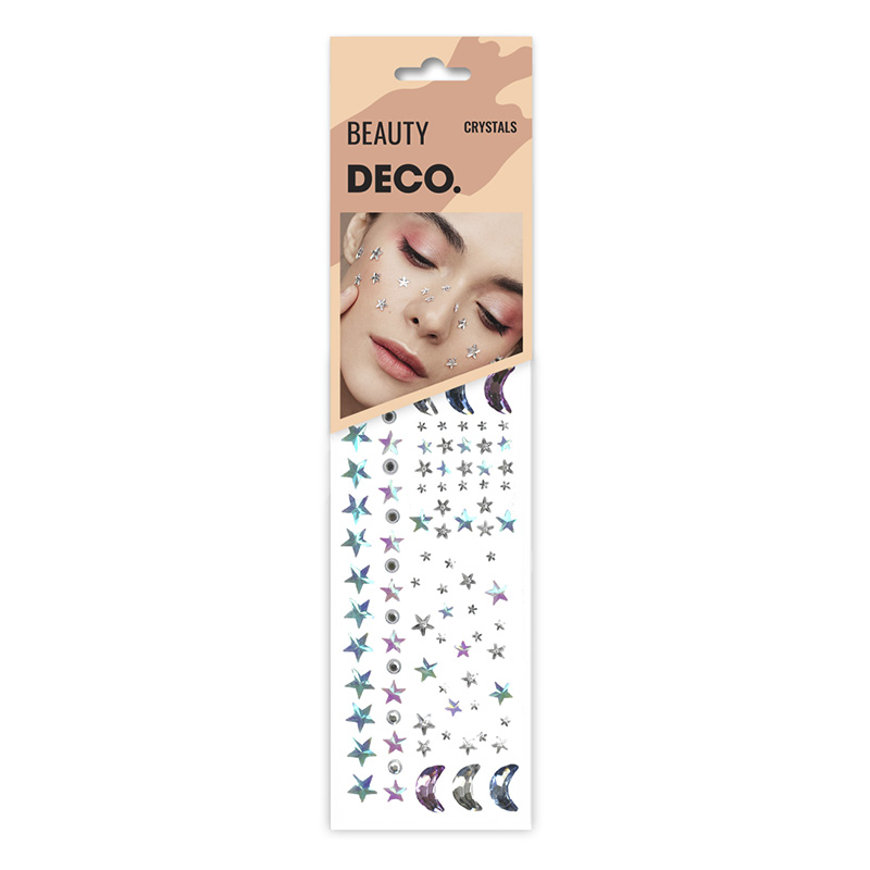 Кристаллы для лица и тела DECO. Crystals By Miami Tattoos (Violet Stars)