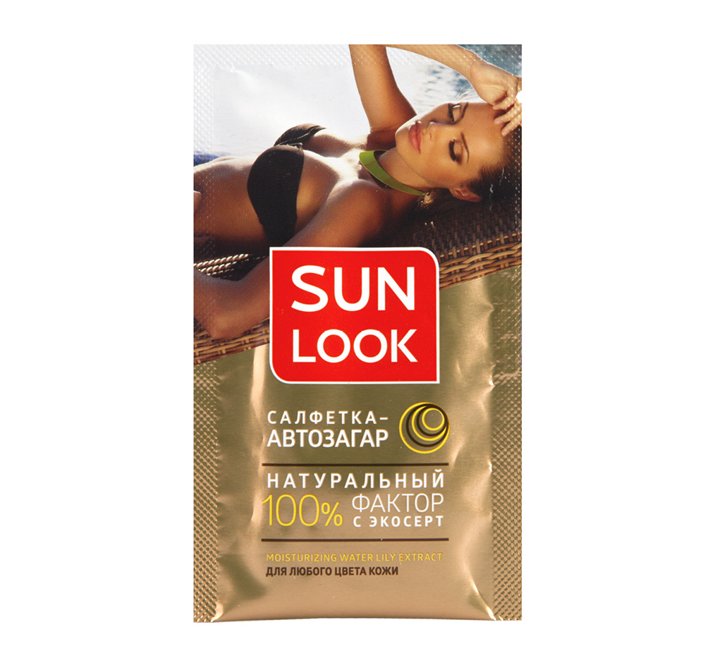 Салфетка-автозагар для лица и тела Sun Look для любого цвета кожи