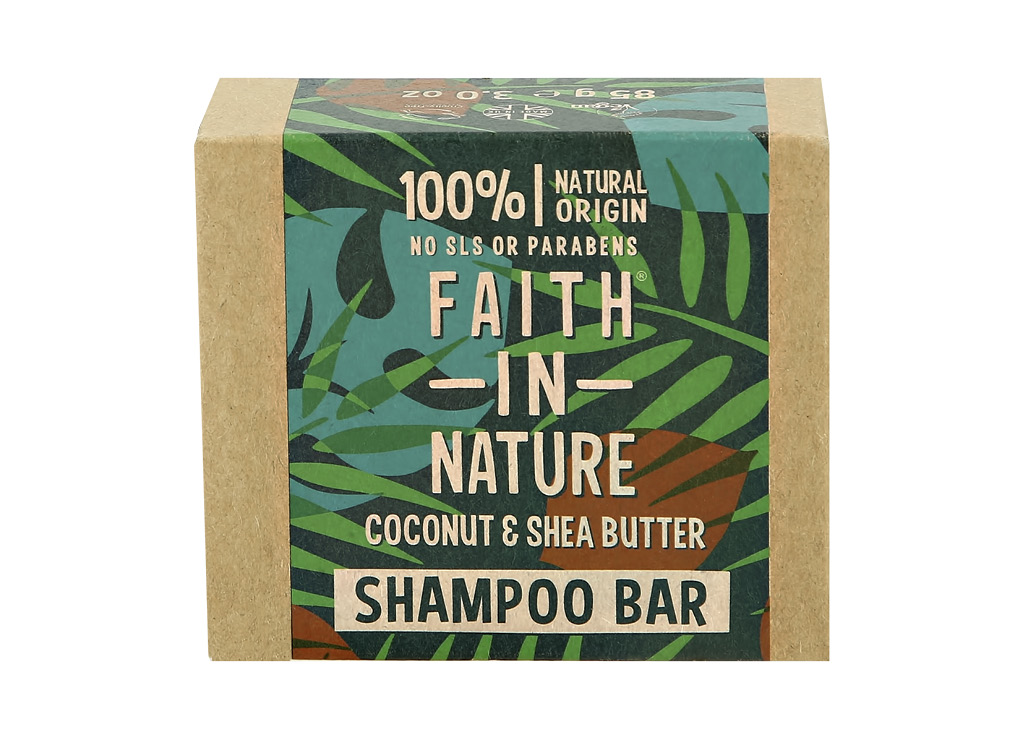 Шампунь для волос Faith In Nature с маслами кокоса и ши (твердый)