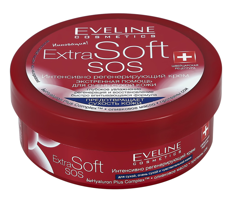 Крем для лица и тела Eveline Extra Soft SOS интенсивно регенерирующий для очень сухой кожи