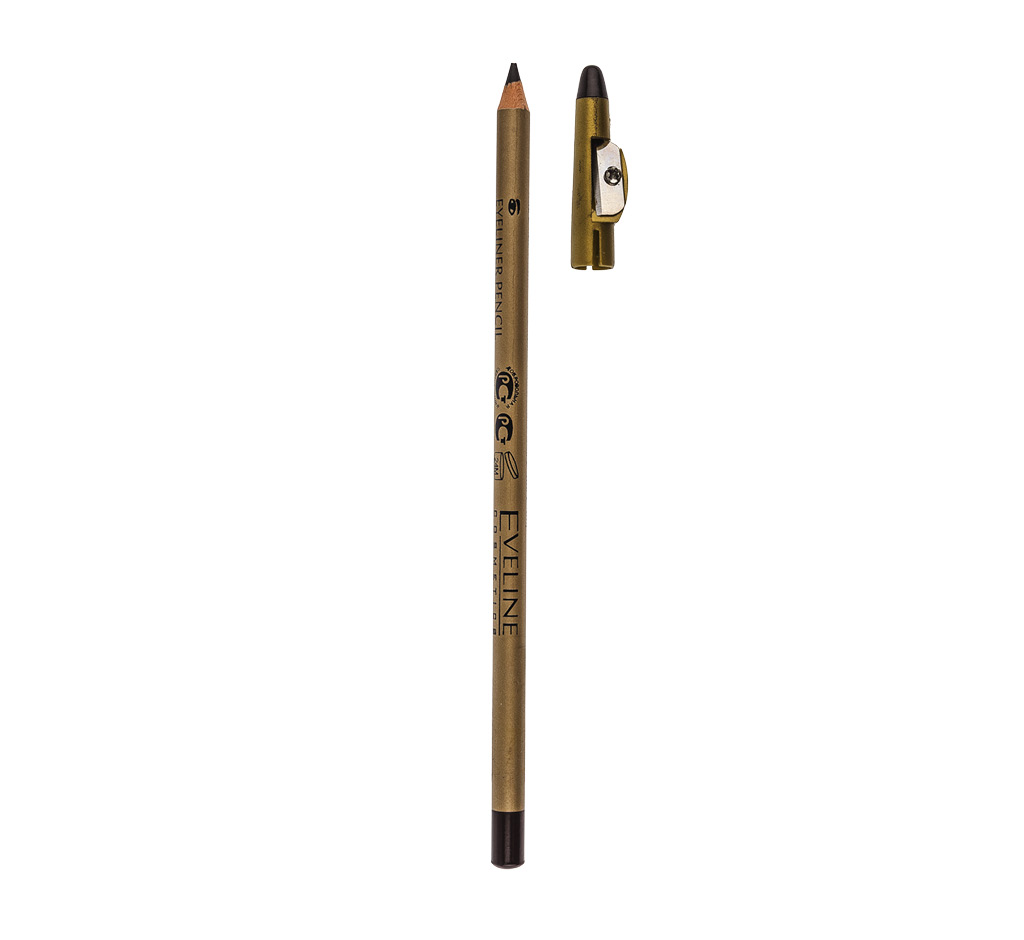 Карандаш для глаз Eveline Eyeliner Pencil с точилкой водостойкий тон коричневый