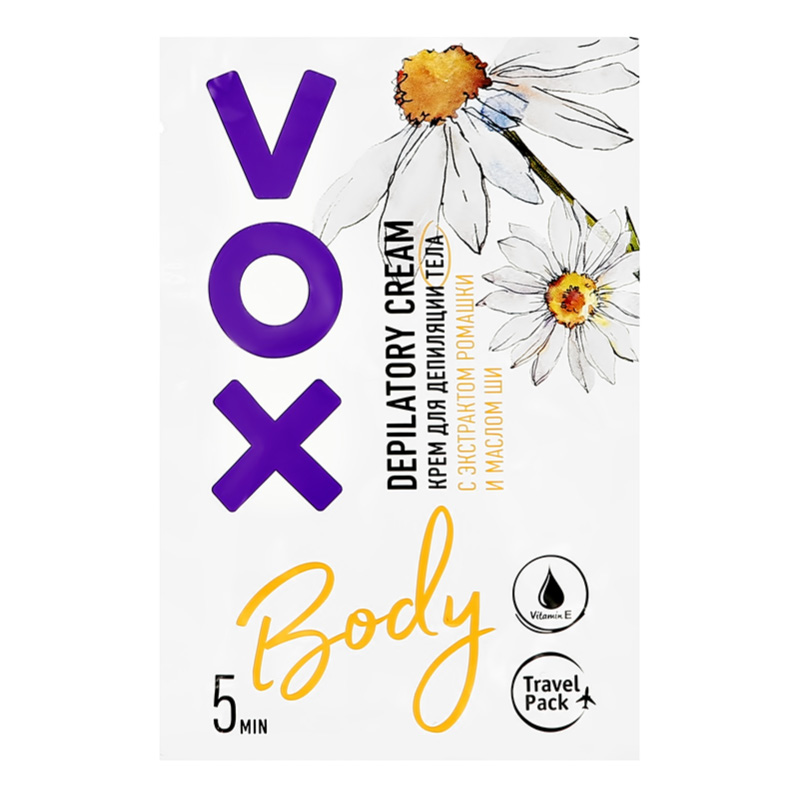 Крем для депиляции тела VOX с экстрактом ромашки и маслом ши