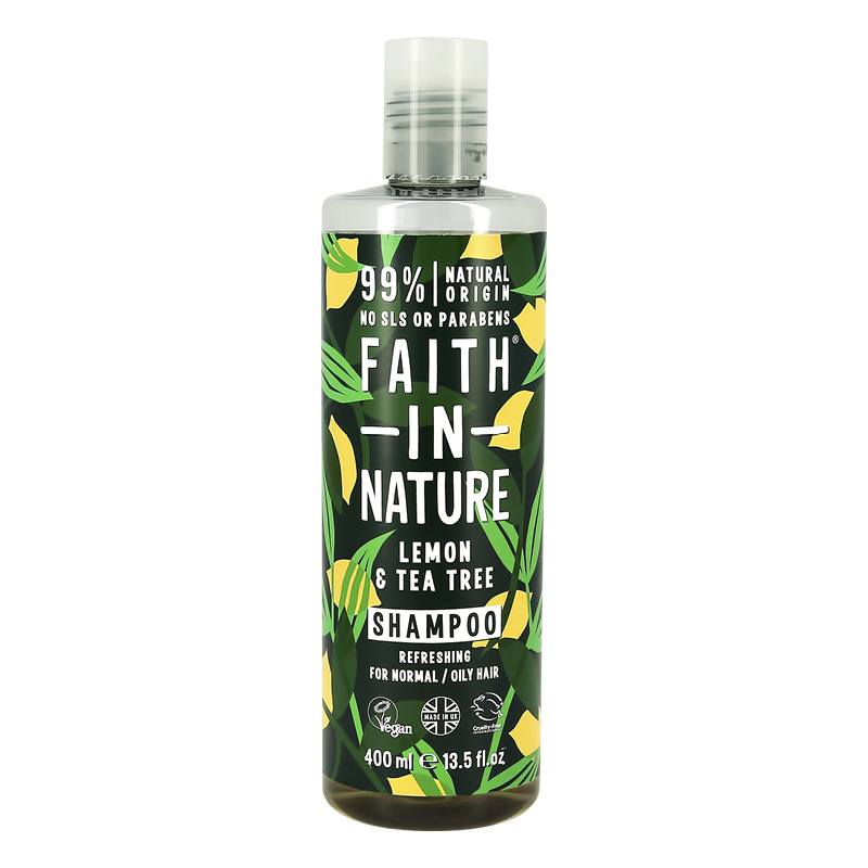 Шампунь для волос Faith In Nature освежающий с маслами лимона и чайного дерева (для нормальных и жирных волос)